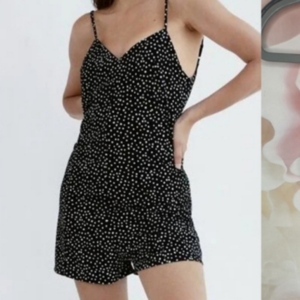 Zara Black Polka Dot Spots Grunge Y2K Mini Dress